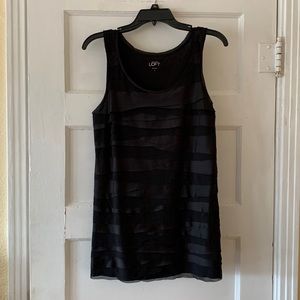 Black Anne Taylor LOFT ruffled tank top, small